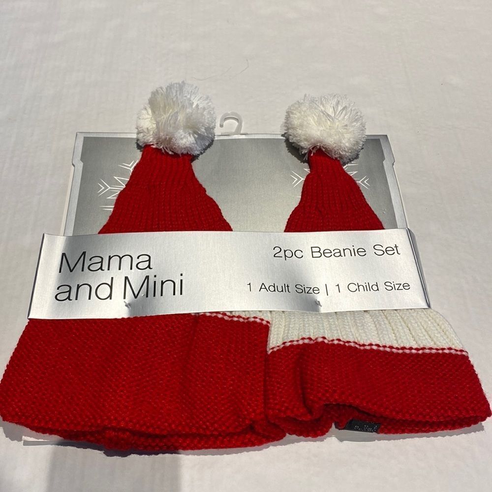 mama and Mini 2 piece Beanie set 1 adult and 1child, perfect for holidays!